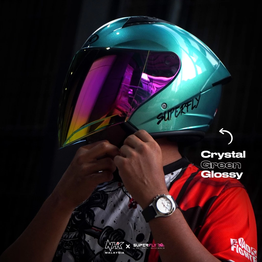 NHK Helmet R1S Solid (Crystal Green)