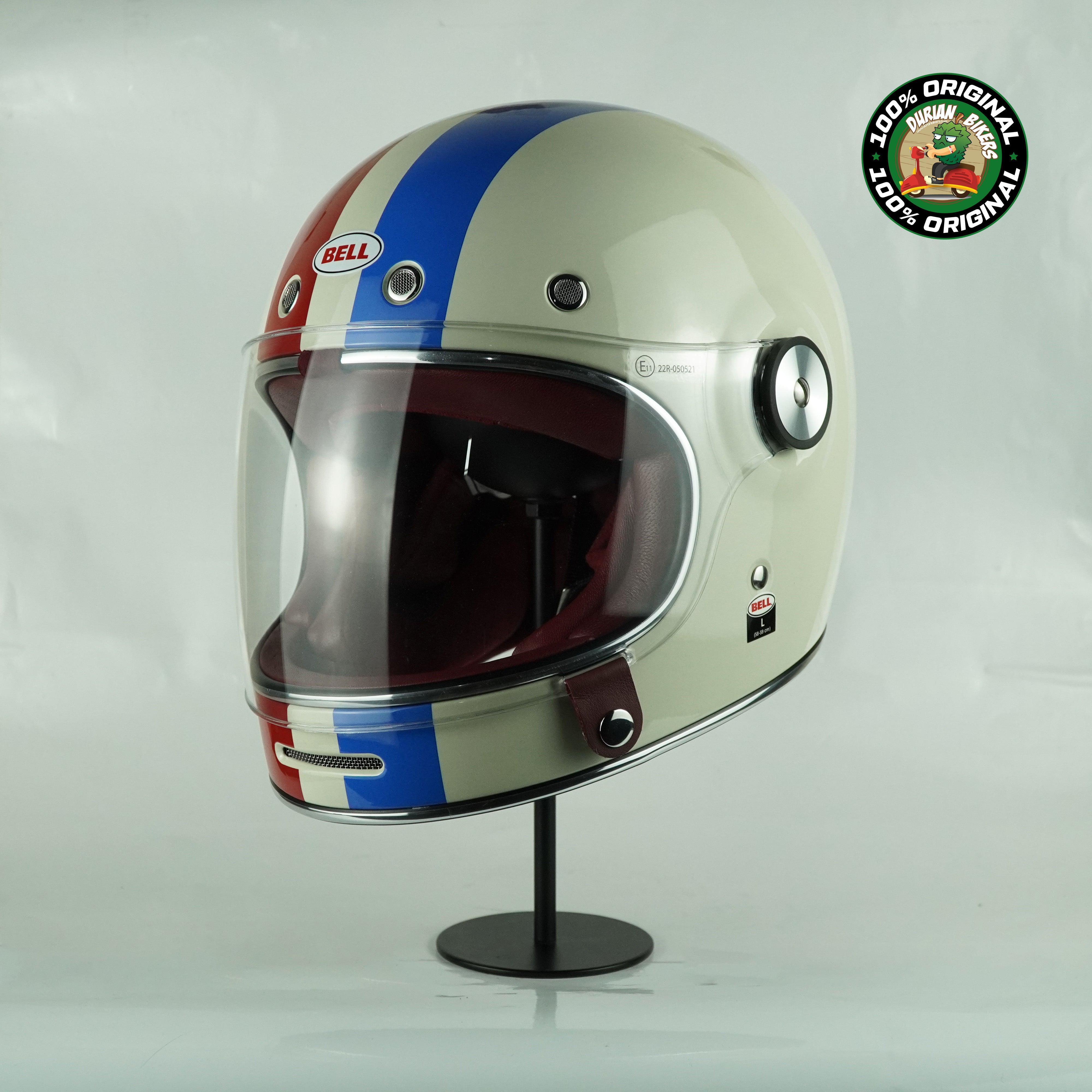 bell command helmet Bell Helmet Bullitt SE (Command Gloss Vintage White/OxBlood/Blue) – Durian Bikers