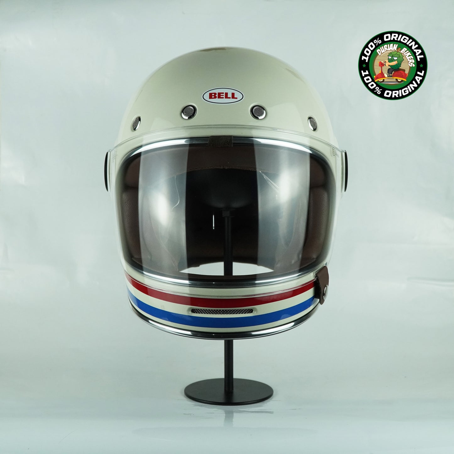 Bell Helmet Bullitt SE (Stripes Gloss Pearl White/OxBlood/Blue)