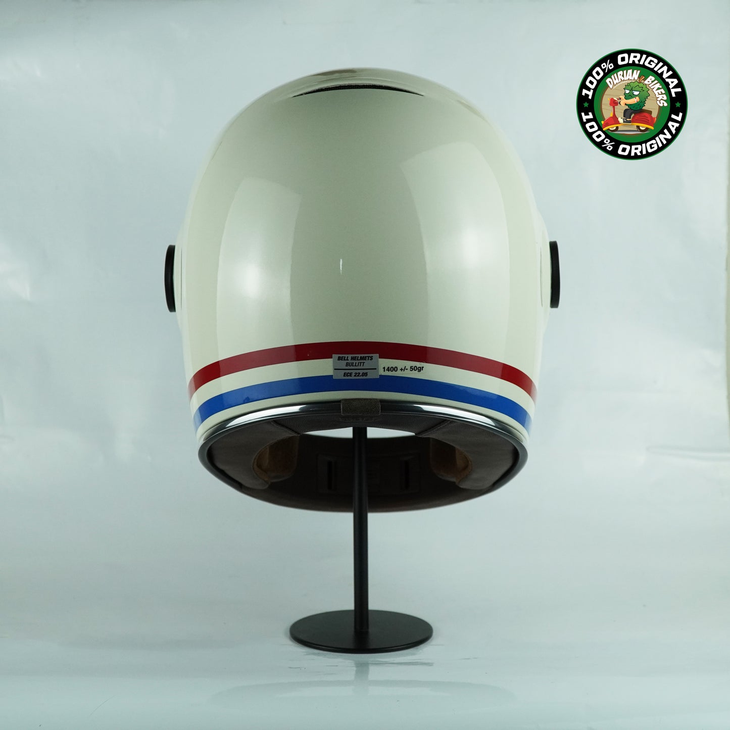Bell Helmet Bullitt SE (Stripes Gloss Pearl White/OxBlood/Blue)