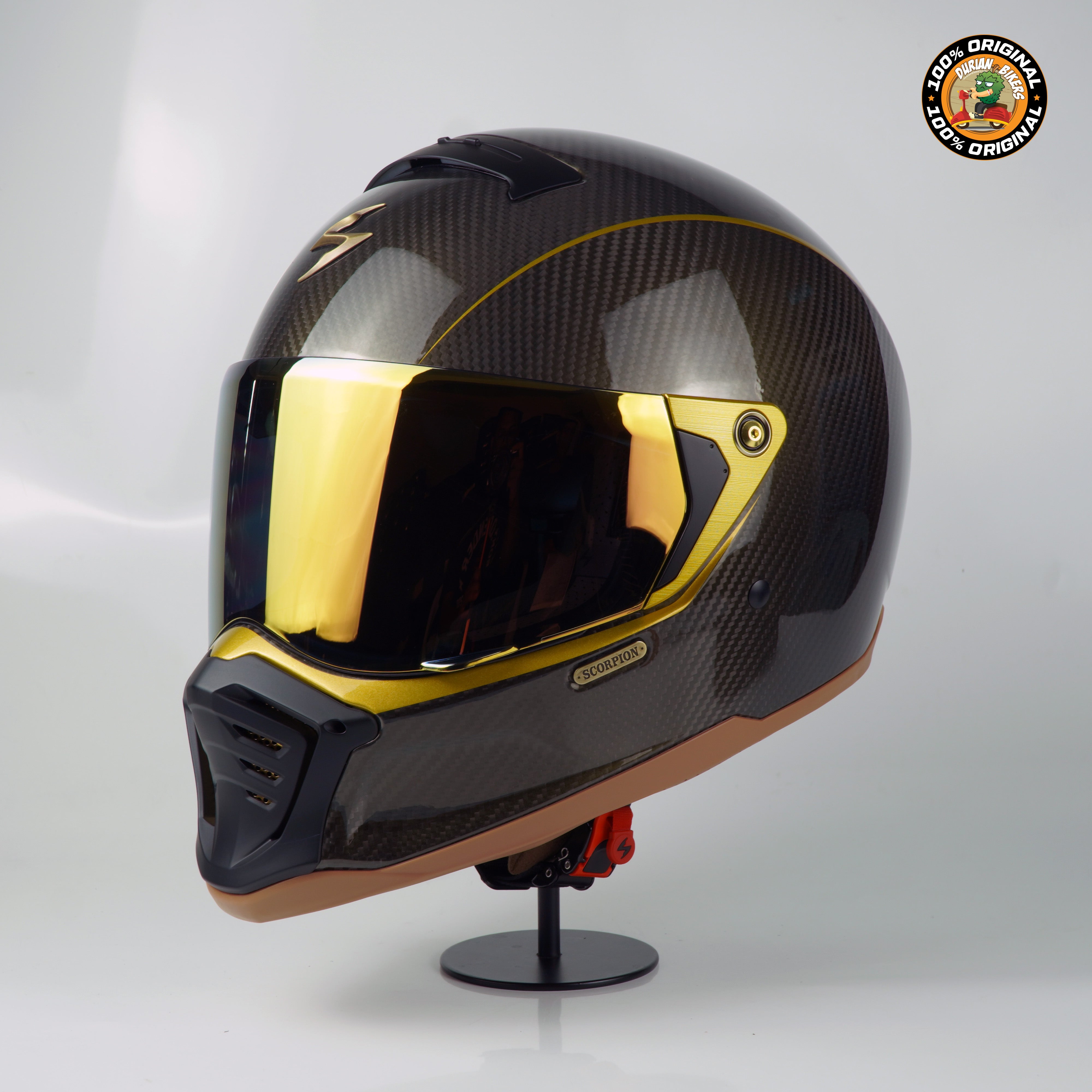 Scorpion Helmet Exo-HX1 Carbon SE (Black/Gold) – Durian Bikers