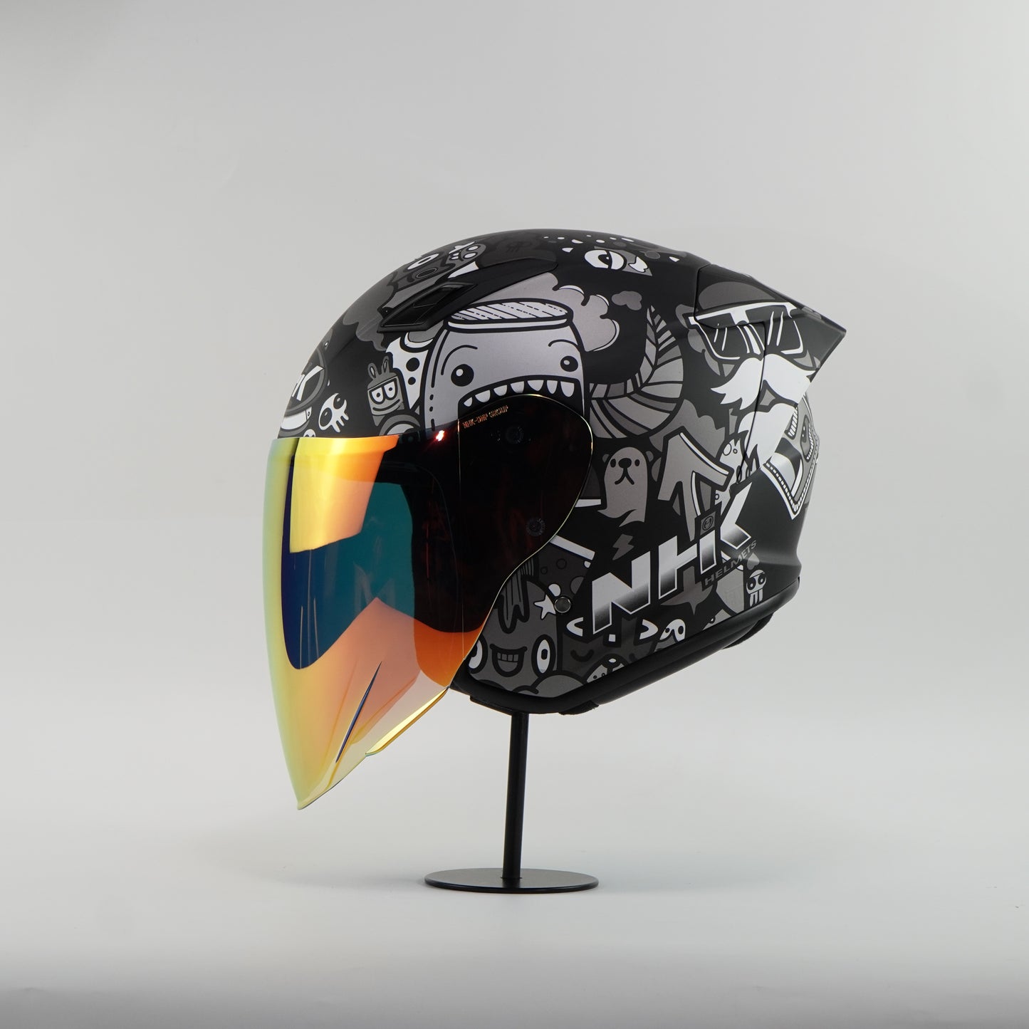 NHK Helmet S1GP S Doodles (Black/Silver Doft)