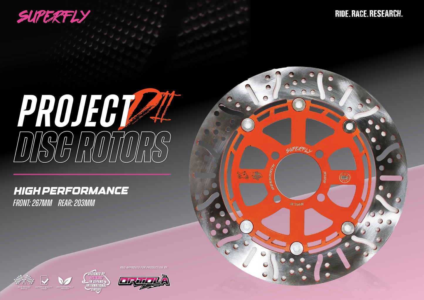 SUPERFLY PROJECT DII UNIVERSAL BASKETBALL BRAKE ROTORS