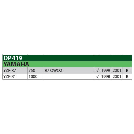 DP Brake Pads for Yamaha YZF-R7 99-01, YZF-R1 98-01