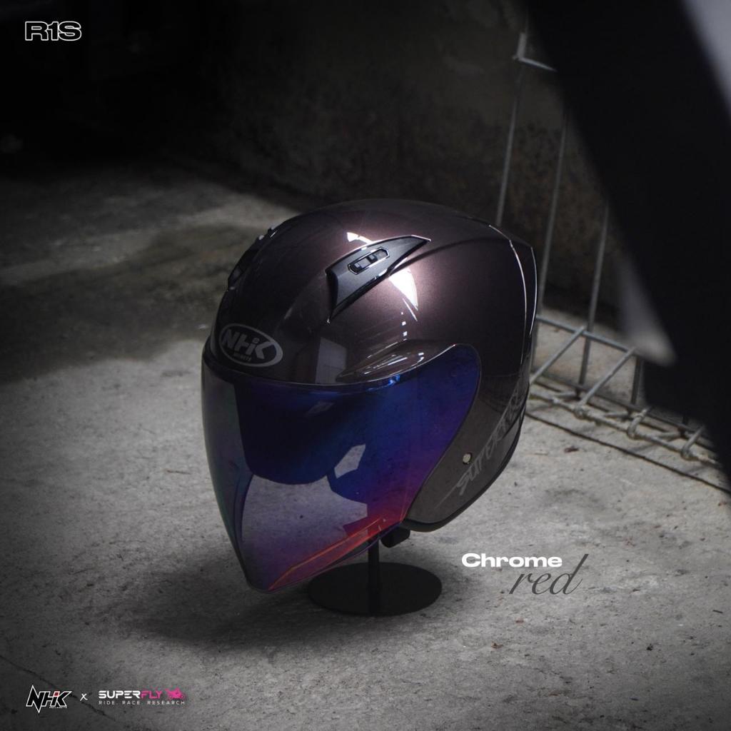 NHK R1S Visor Sparepart (Chrome Red)