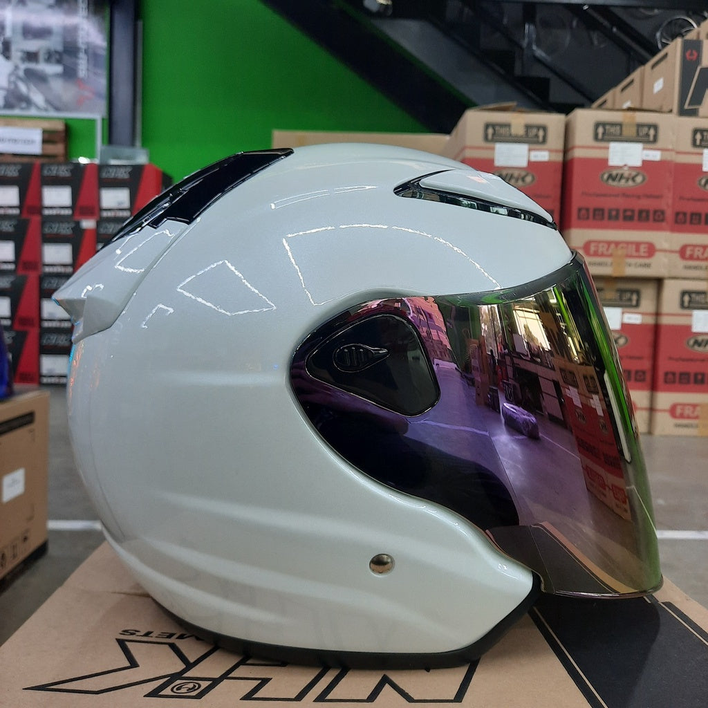 NHK Helmet R6 v2 Solid (White Pearl Glossy)
