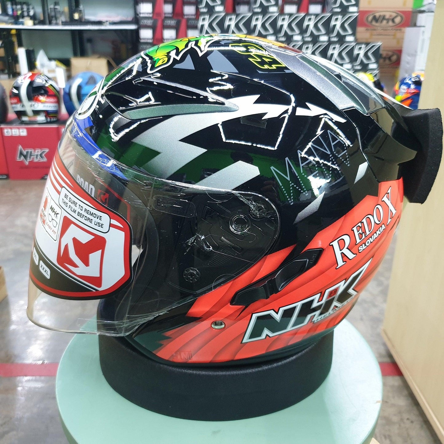 NHK Helmets R1 v2.0 Jakub #2 (Brno) (Black/Orange Glossy) - Durian Bikers