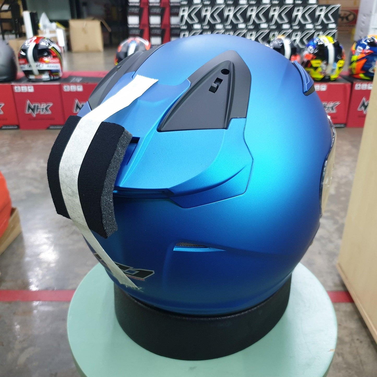 NHK Helmets R1 v2.0 Solid (Blue Doft Microlock) - Durian Bikers