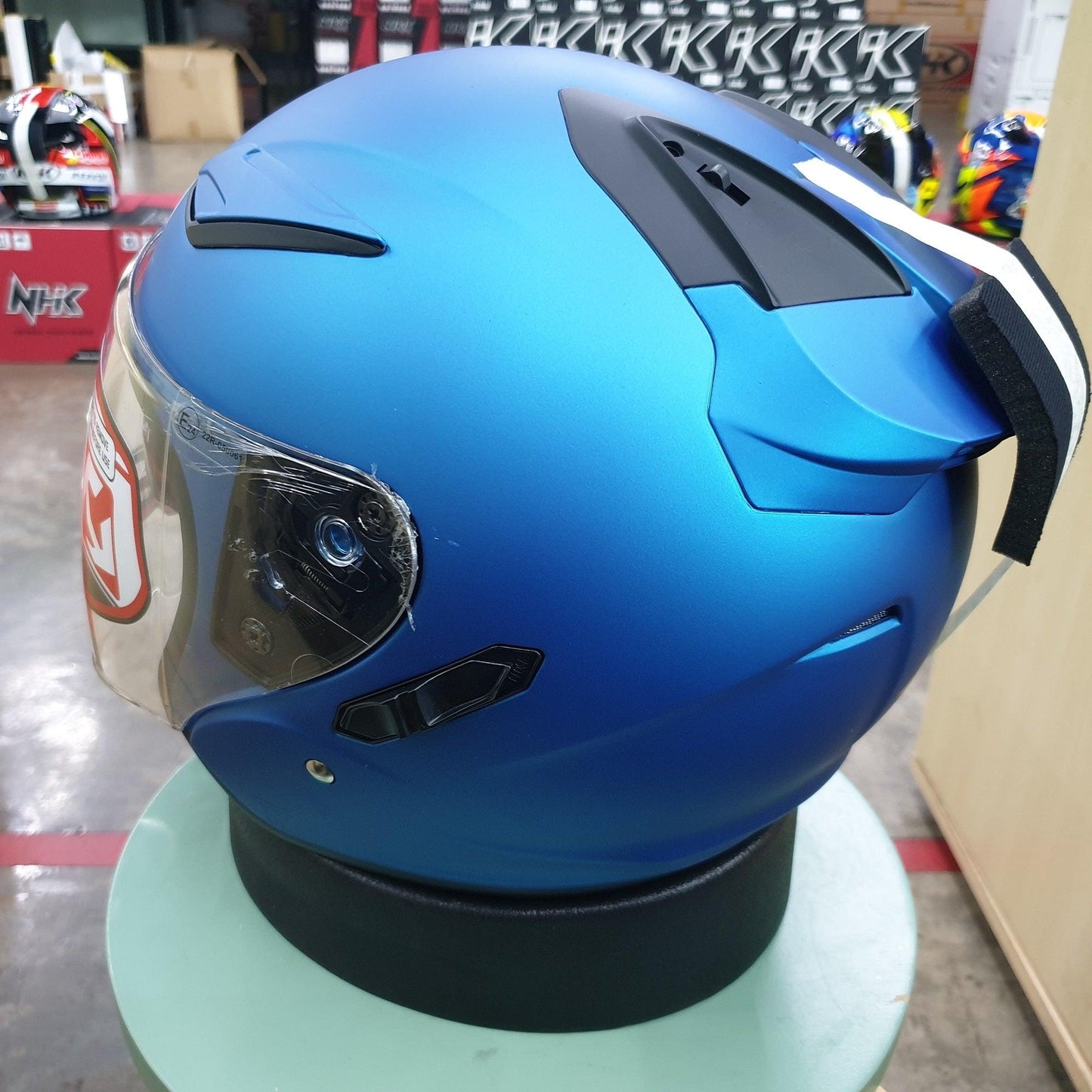 NHK Helmets R1 v2.0 Solid (Blue Doft Microlock) - Durian Bikers