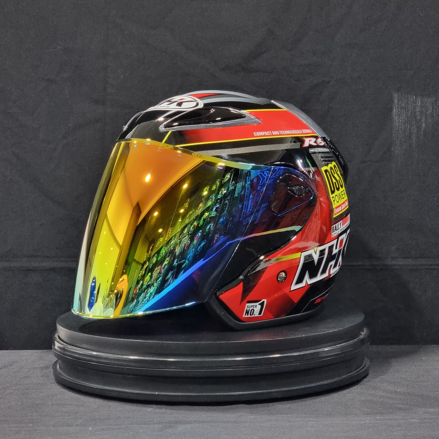 NHK Helmet R6 v2 Rally (Black/Red Glossy)