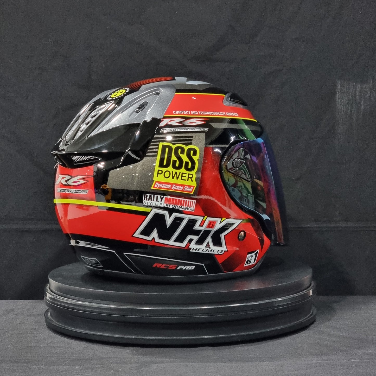 NHK Helmet R6 v2 Rally (Black/Red Glossy)