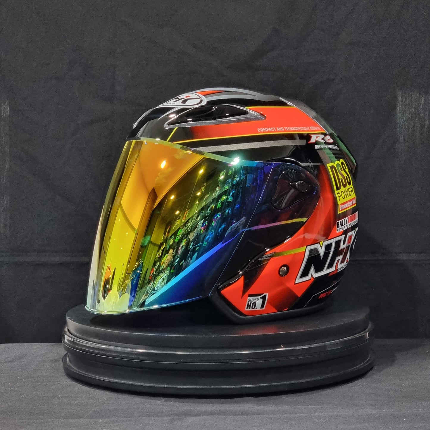 NHK Helmet R6 v2 Rally (Black/Orange Glossy)