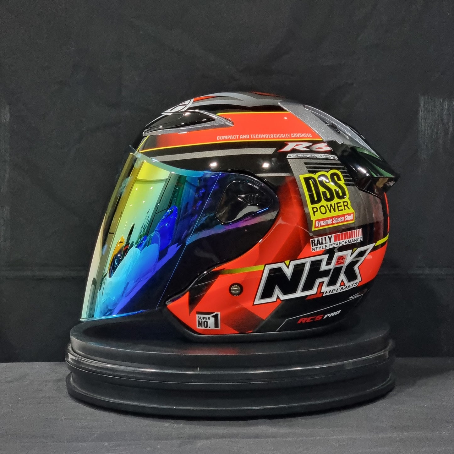 NHK Helmet R6 v2 Rally (Black/Orange Glossy)