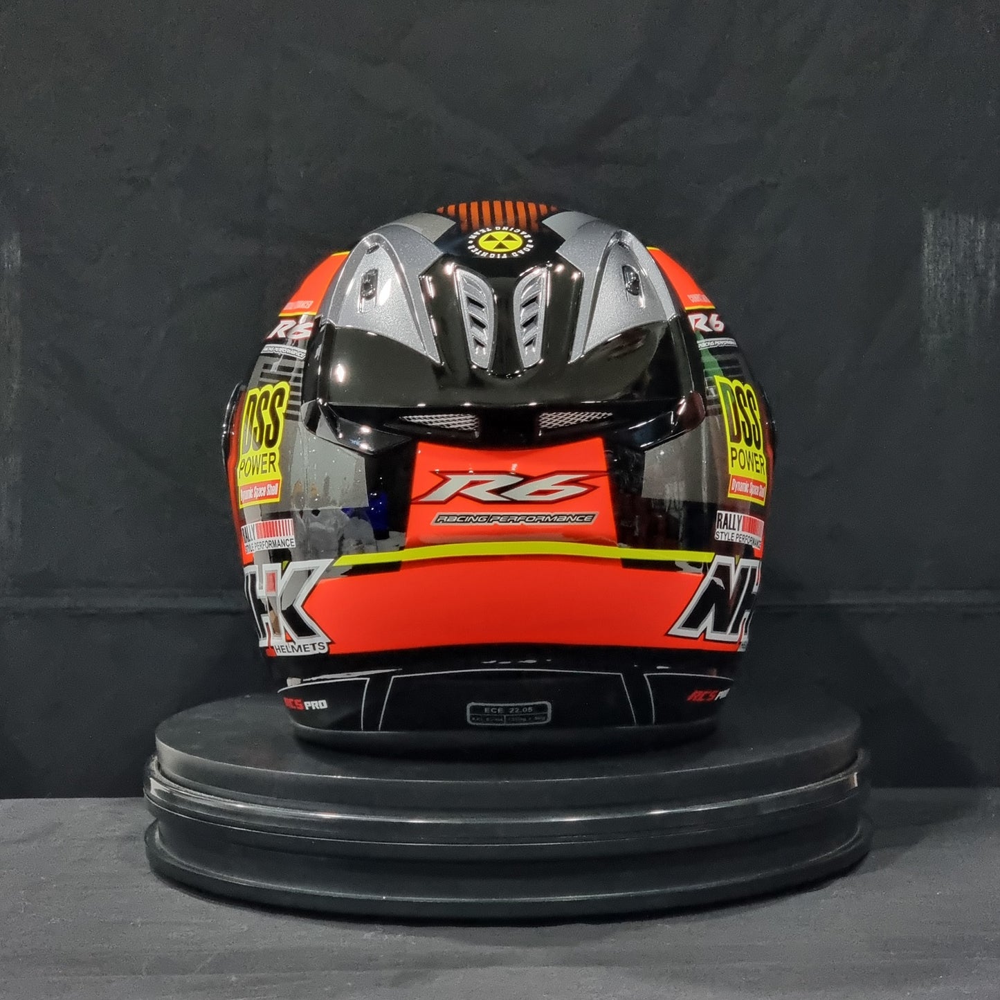 NHK Helmet R6 v2 Rally (Black/Orange Glossy)