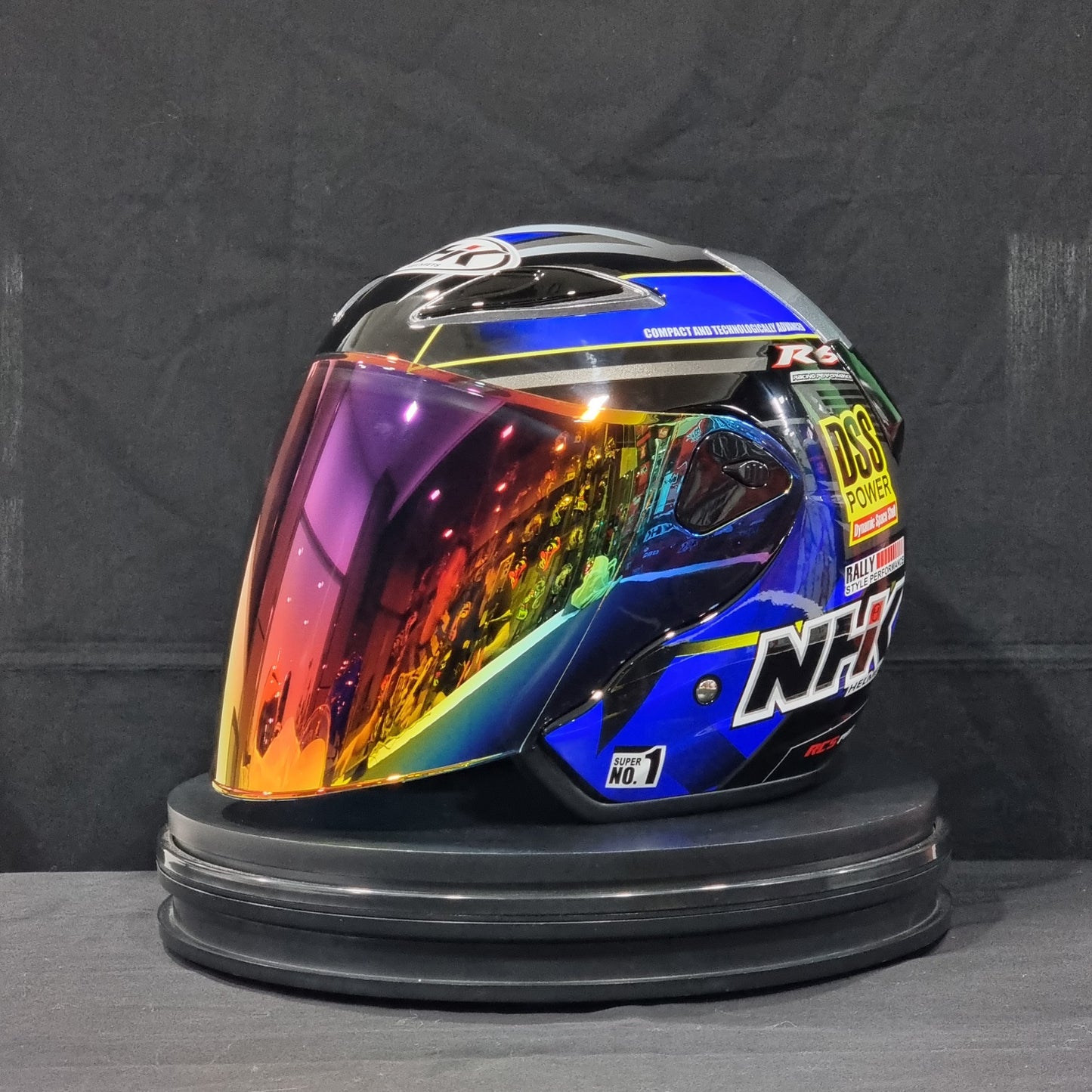 NHK Helmet R6 v2 Rally (Black/Blue Glossy)