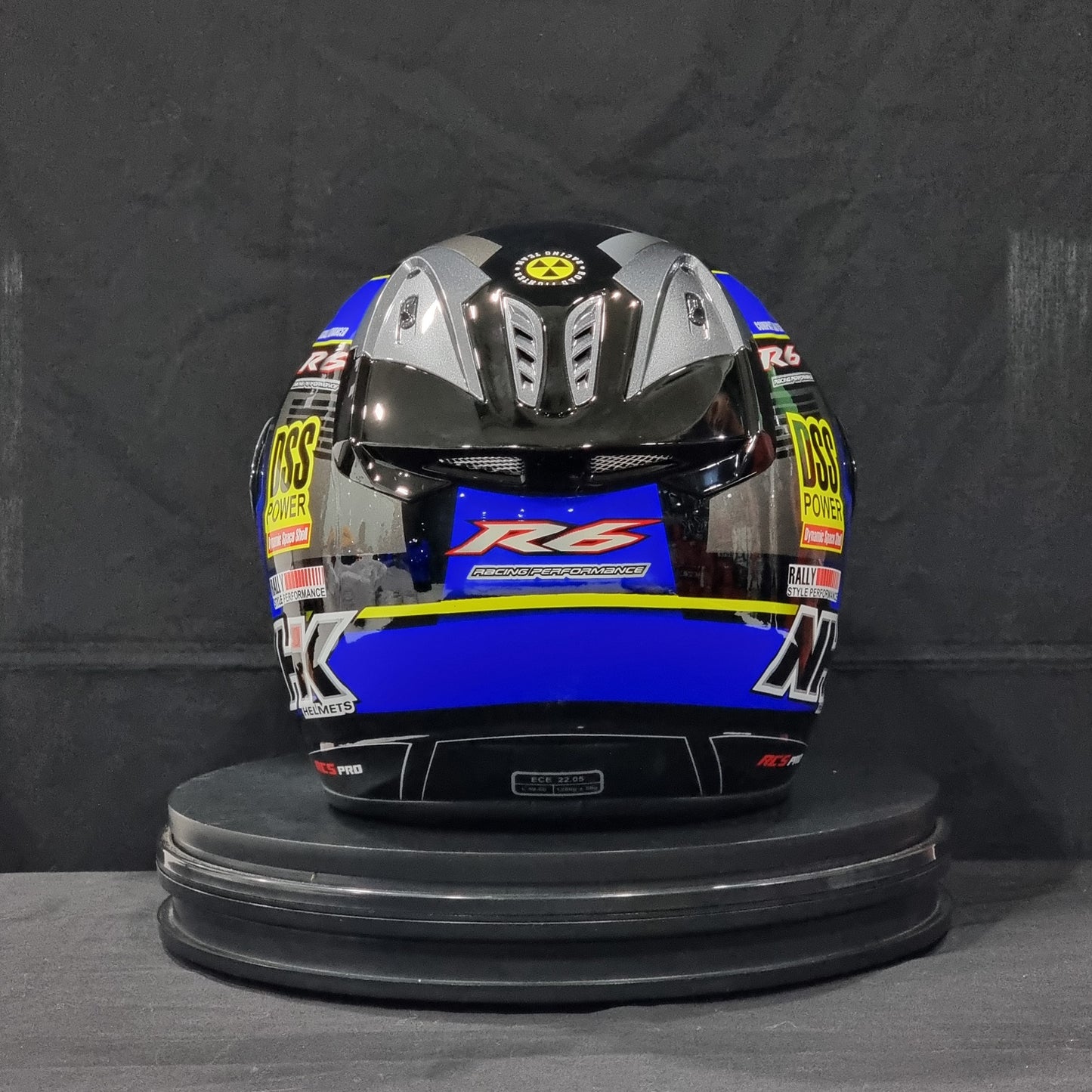 NHK Helmet R6 v2 Rally (Black/Blue Glossy)