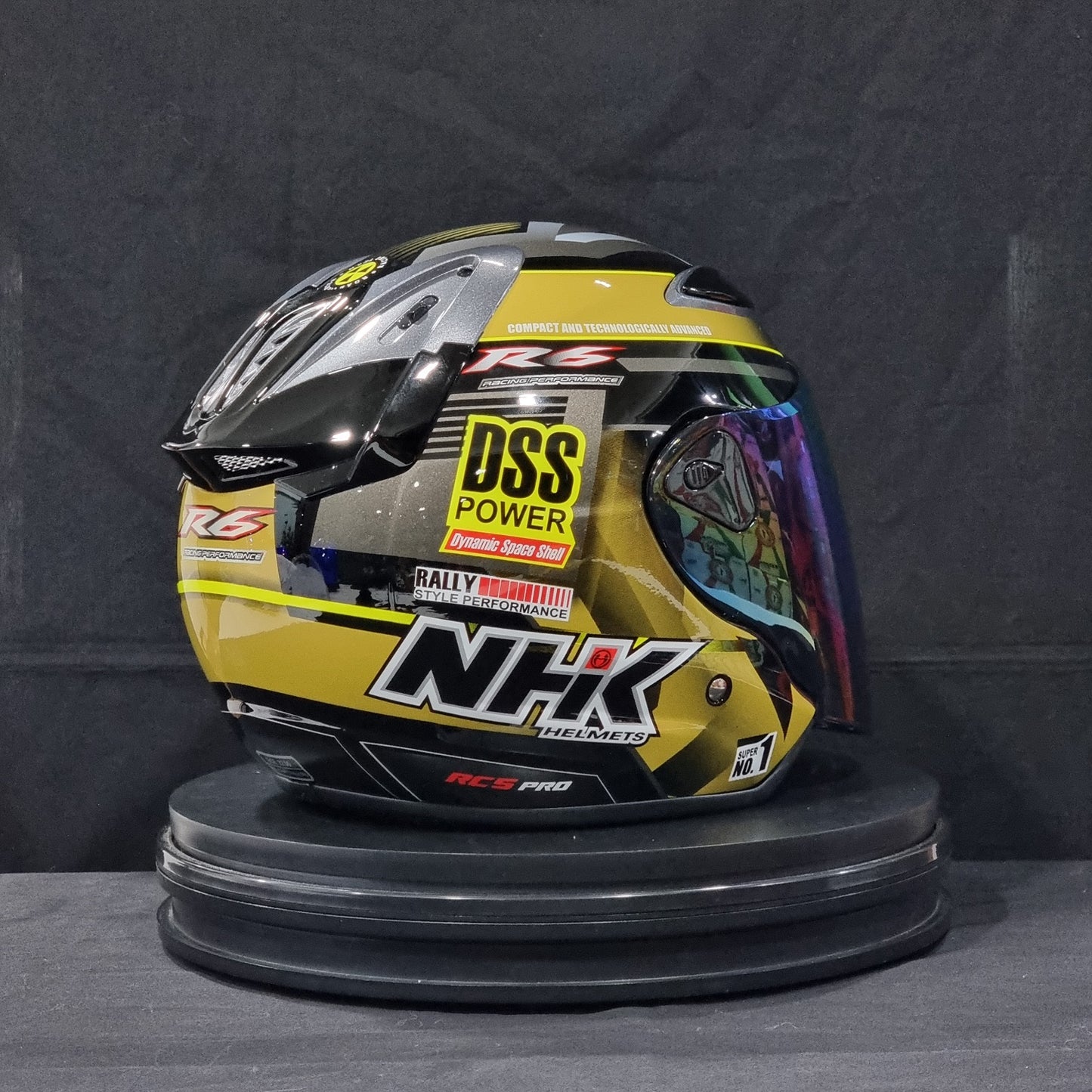 NHK Helmet R6 v2 Rally (Black/Gold Glossy)