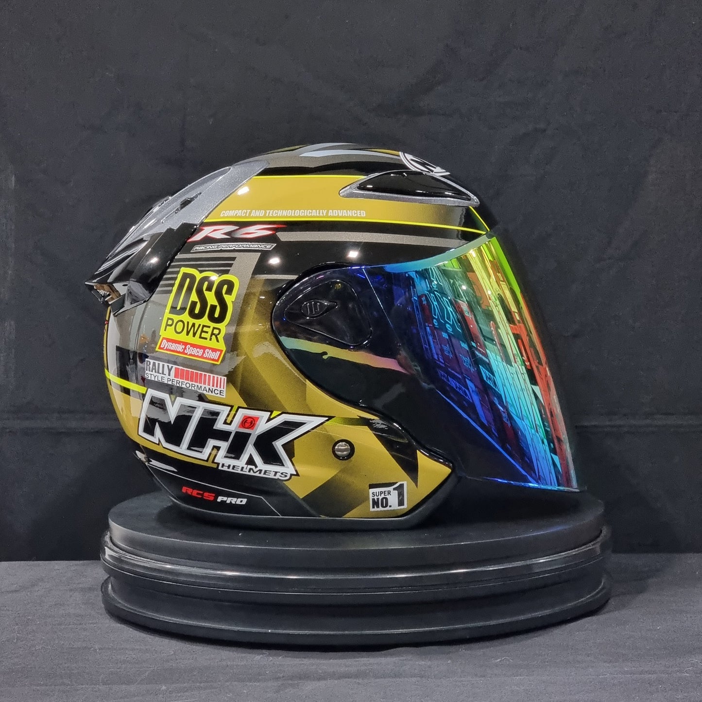 NHK Helmet R6 v2 Rally (Black/Gold Glossy)