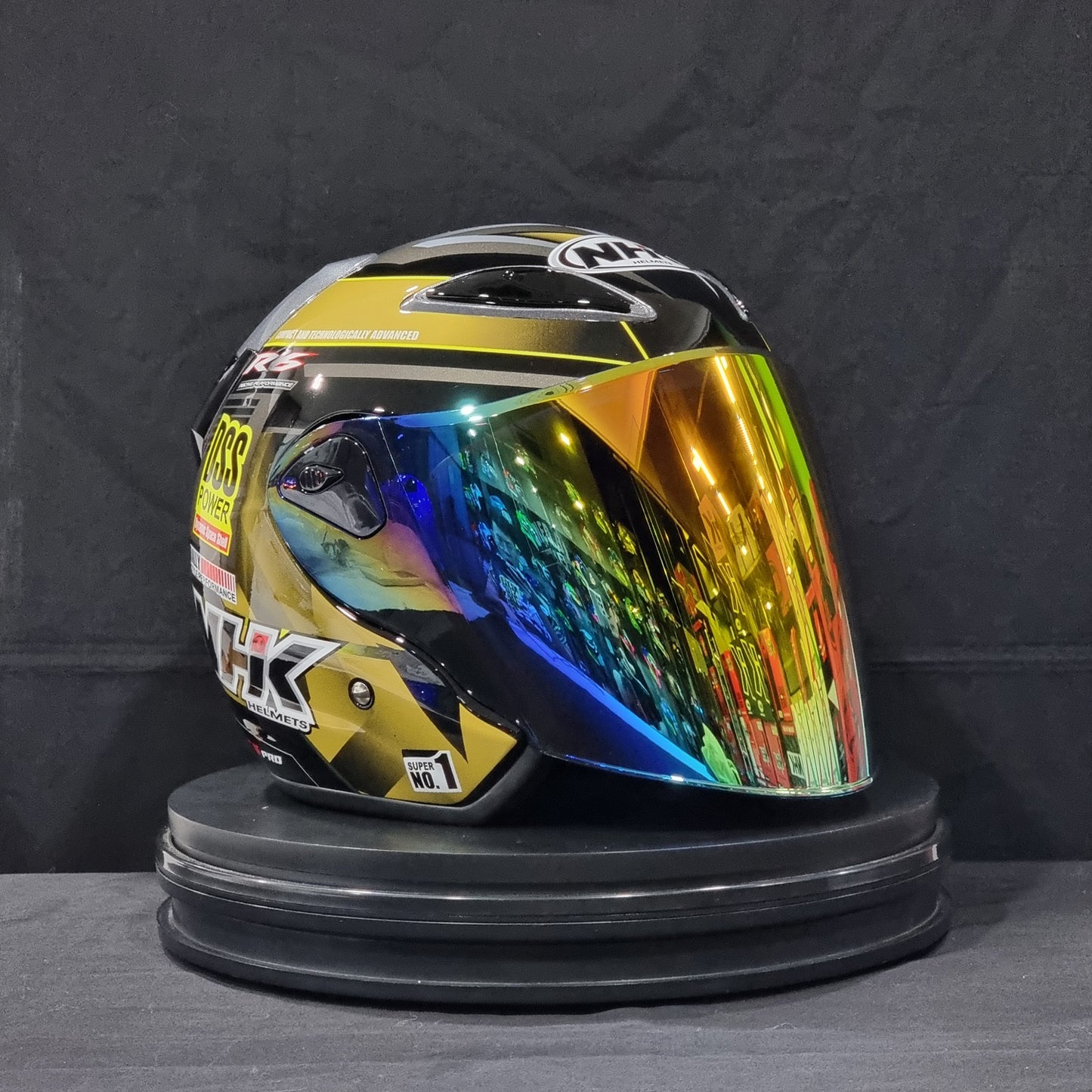 NHK Helmet R6 v2 Rally (Black/Gold Glossy)