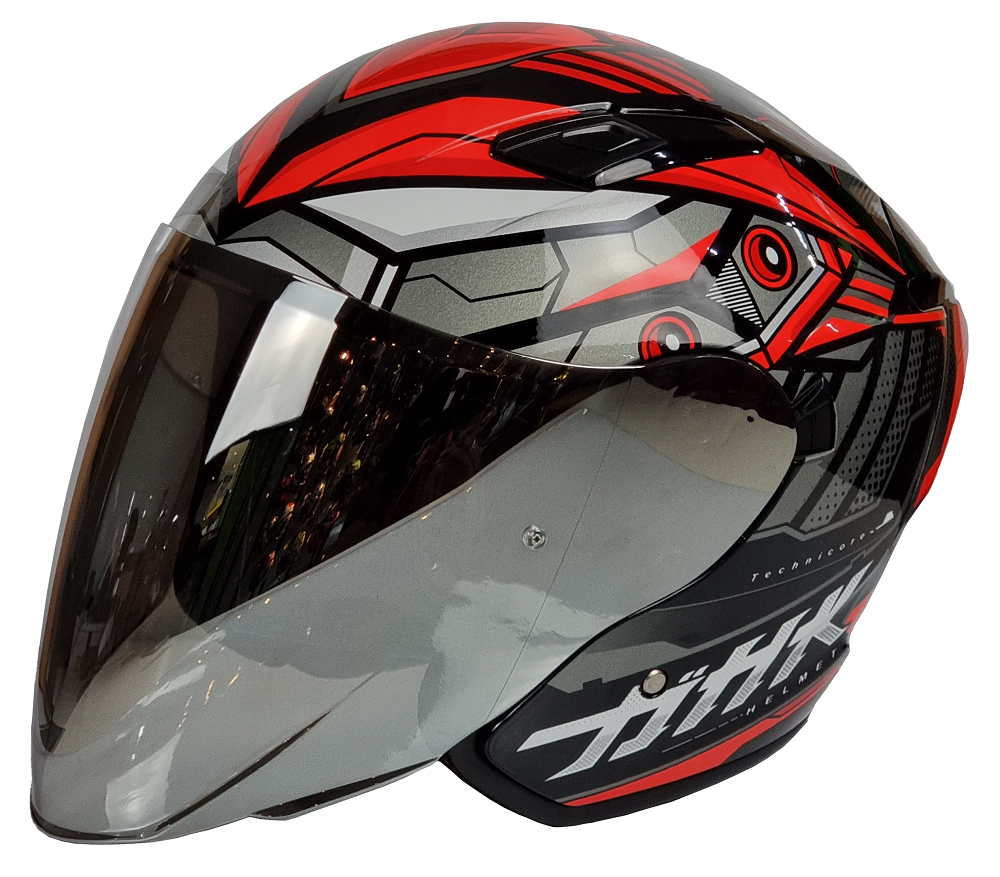 NHK Helmet S1GP Technicore (Black/Red Glossy)