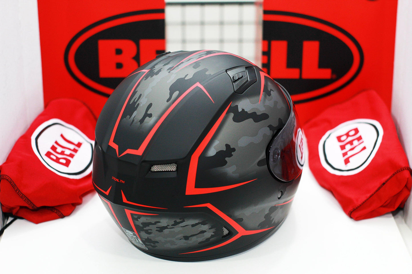 Bell Qualifier (Stealth Camo Matte Black/Red) - Durian Bikers