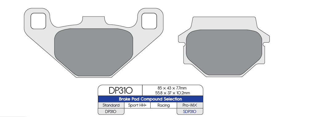 DP Brakes (DP310) Brake Pads - Durian Bikers