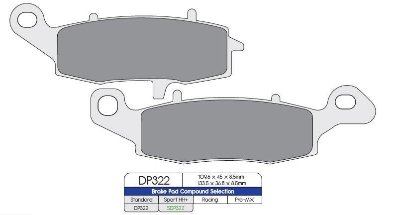 DP Brakes (DP322) Brake Pads - Durian Bikers