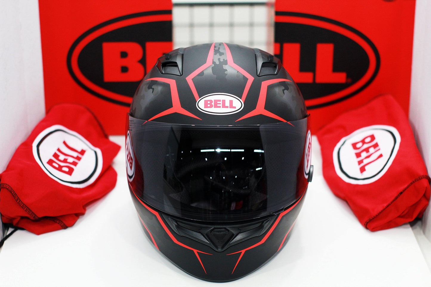 Bell Qualifier (Stealth Camo Matte Black/Red) - Durian Bikers