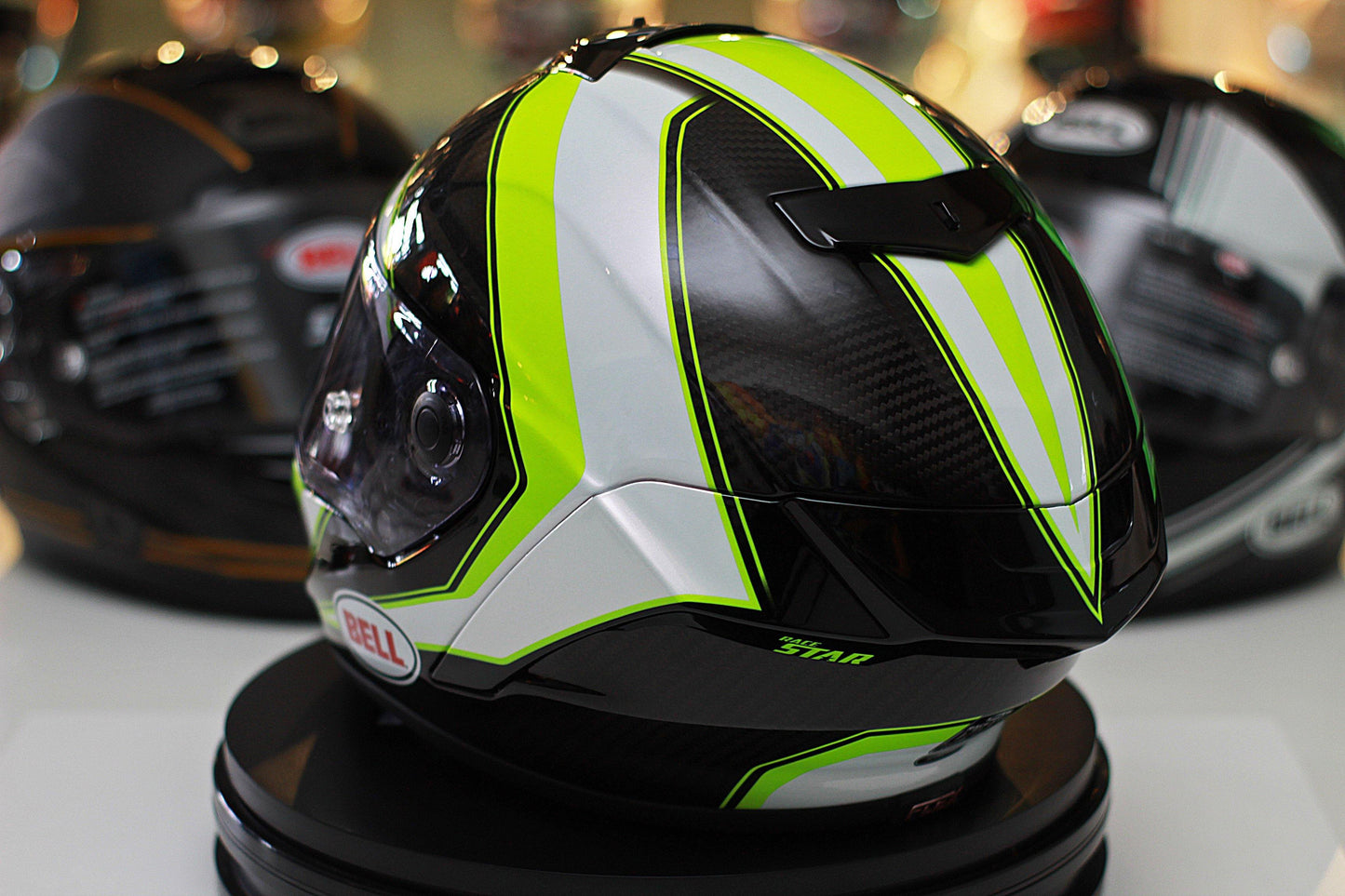 Bell Race Star (Sector White/Hi Viz Green) - Durian Bikers