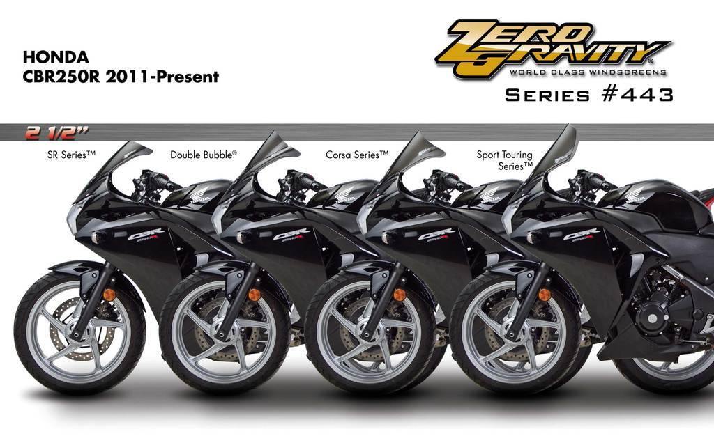 Zero Gravity Double Bubble Windscreen fits for Honda CBR 250R ('11-'13) (Light Smoke) - Durian Bikers