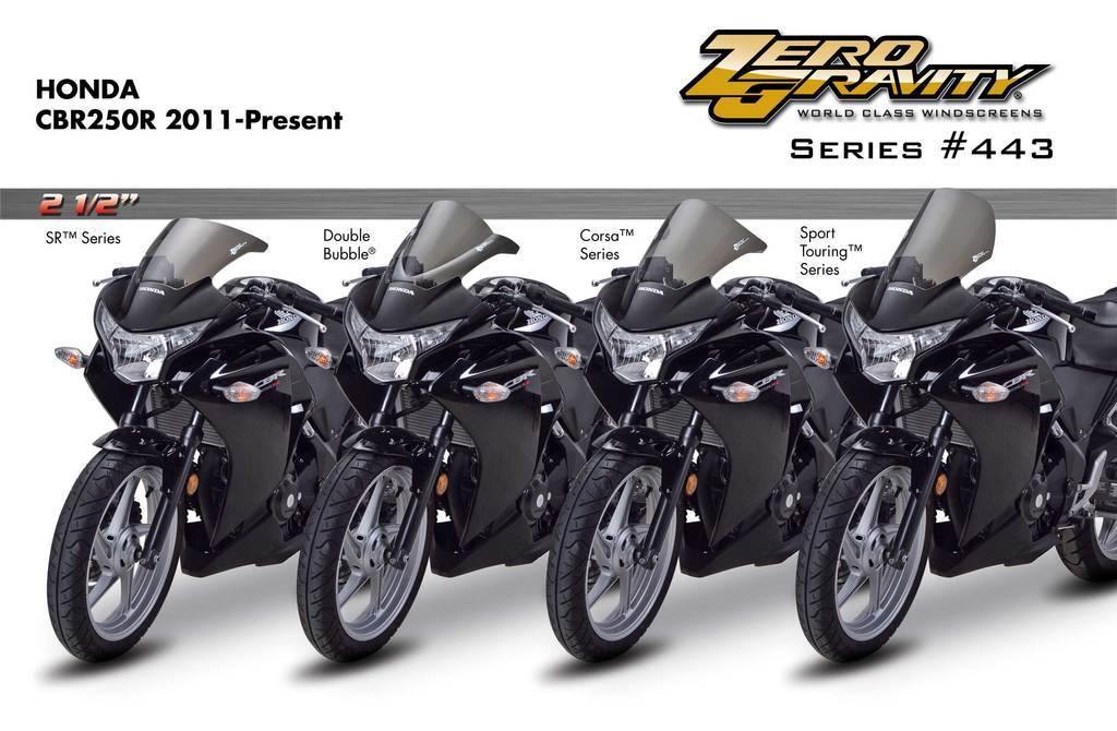 Zero Gravity Double Bubble Windscreen fits for Honda CBR 250R ('11-'13) (Light Smoke) - Durian Bikers