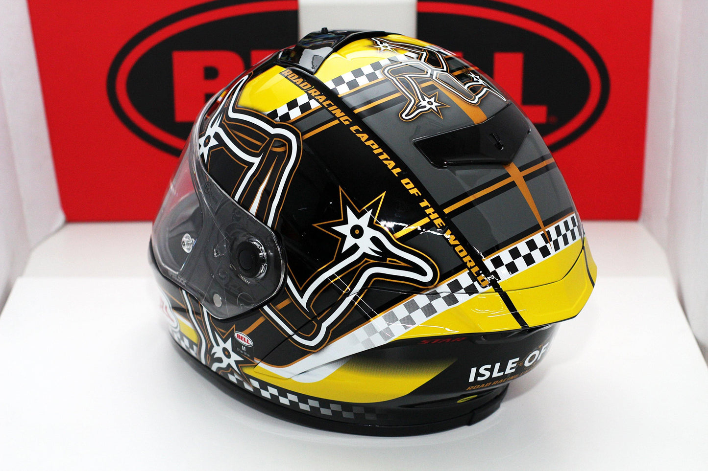 Bell Star (Isle of Man Gloss Black/Yellow) - Durian Bikers