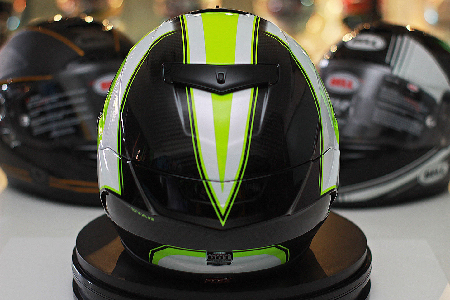 Bell Race Star (Sector White/Hi Viz Green) - Durian Bikers