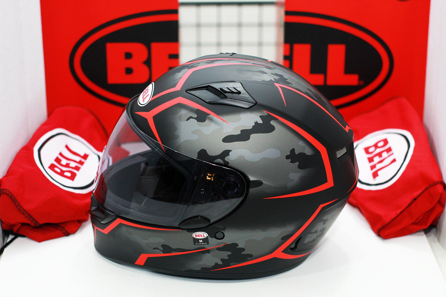 Bell Qualifier (Stealth Camo Matte Black/Red) - Durian Bikers