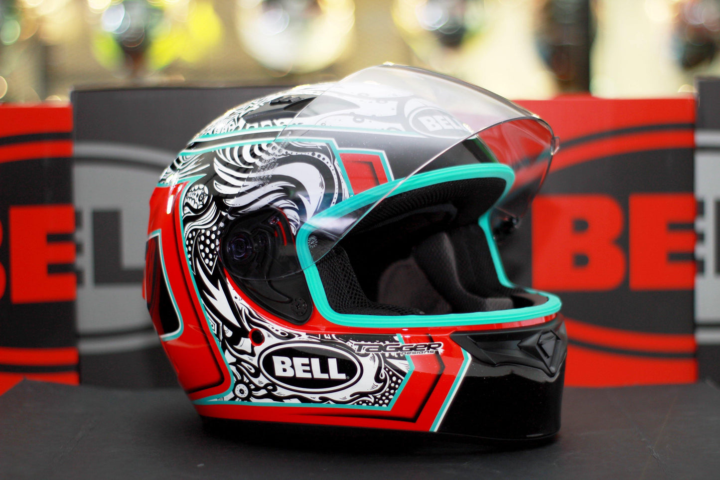 Bell Qualifier (Tagger Splice White/Black/Red) - Durian Bikers