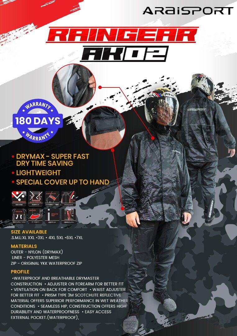 Araisport Raincoat AK02 - Durian Bikers