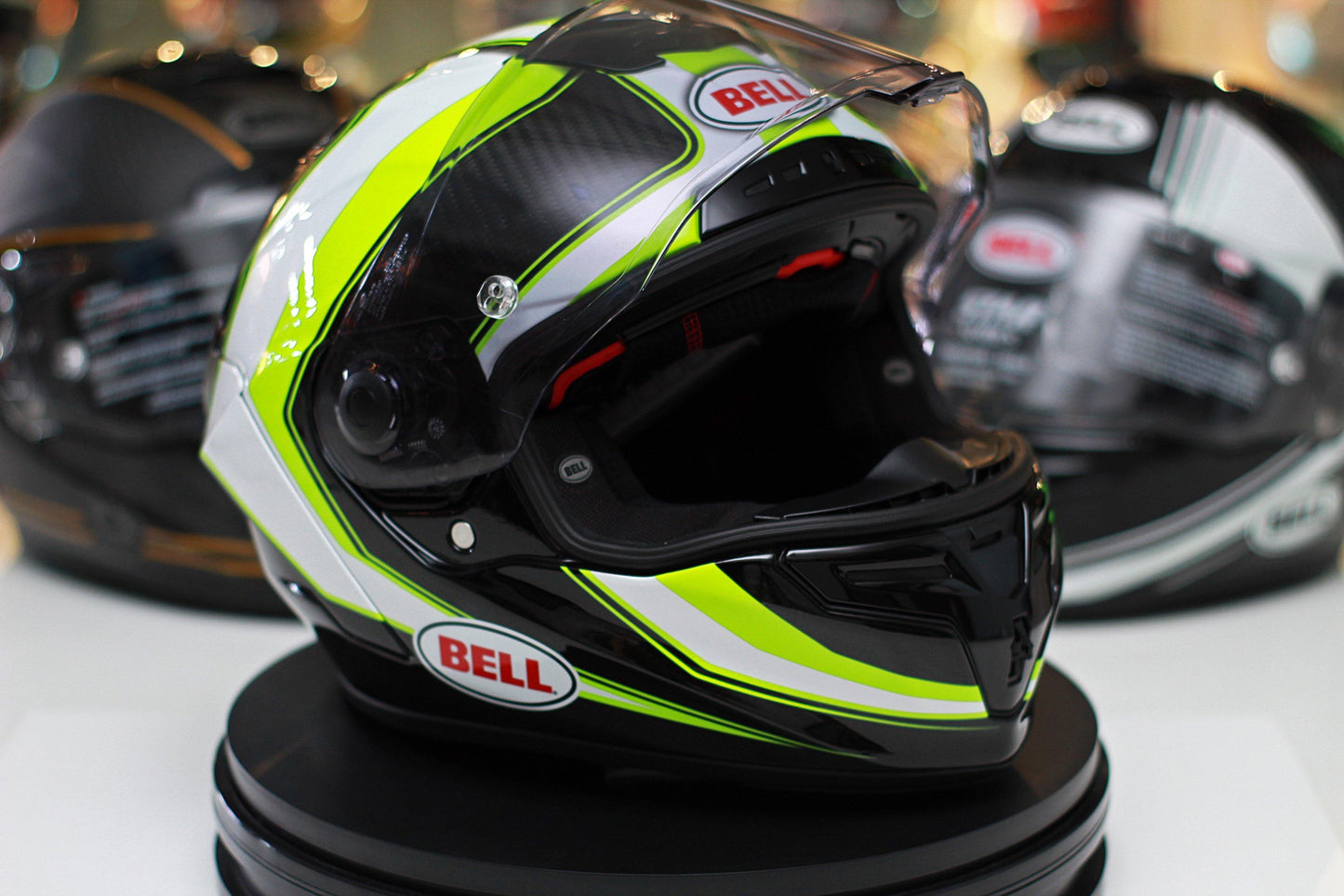 Bell Race Star (Sector White/Hi Viz Green) - Durian Bikers