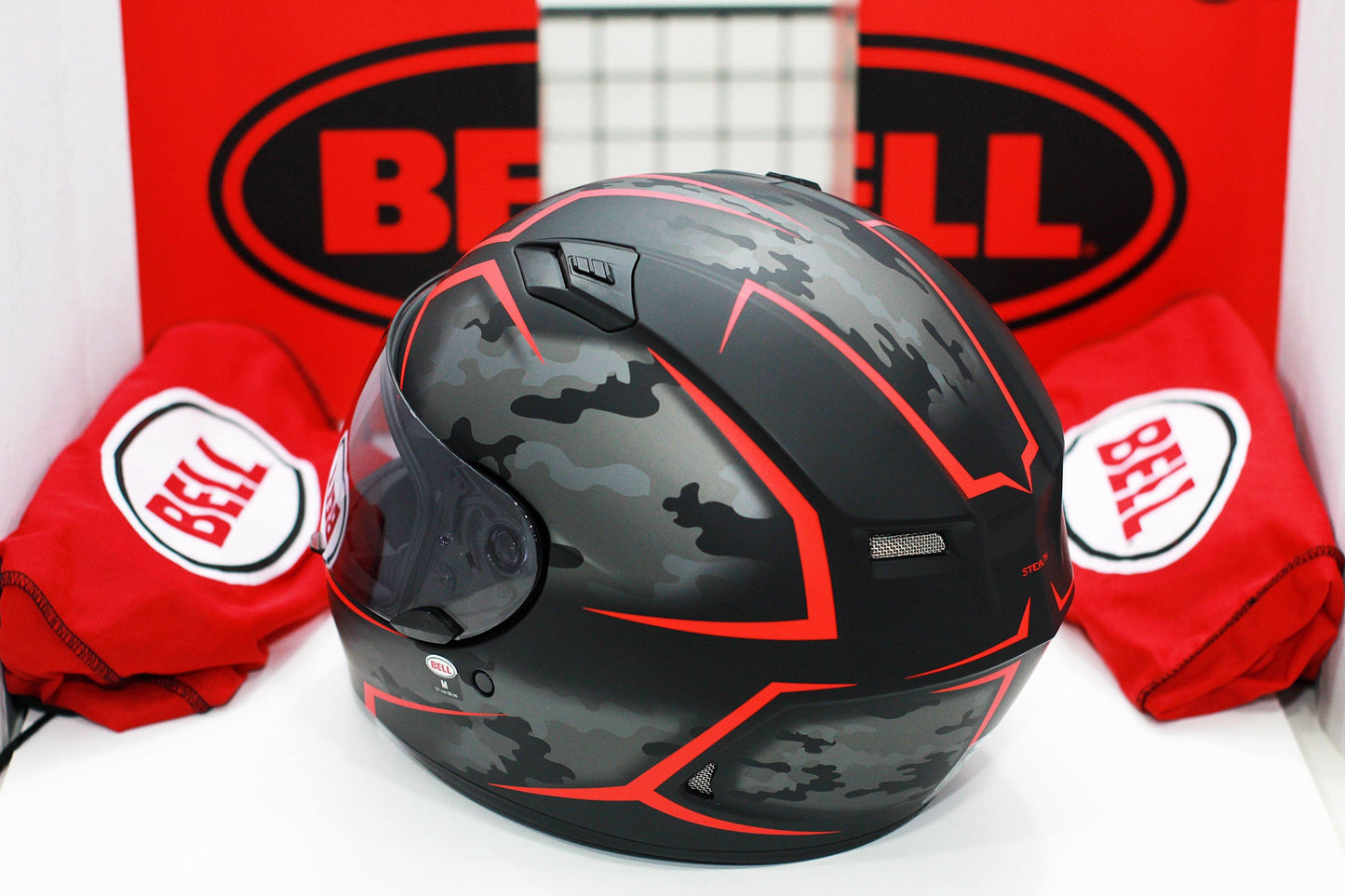 Bell Qualifier (Stealth Camo Matte Black/Red) - Durian Bikers