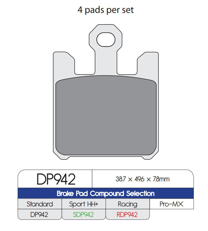 DP Brakes (RDP942) Brake Pads - Durian Bikers