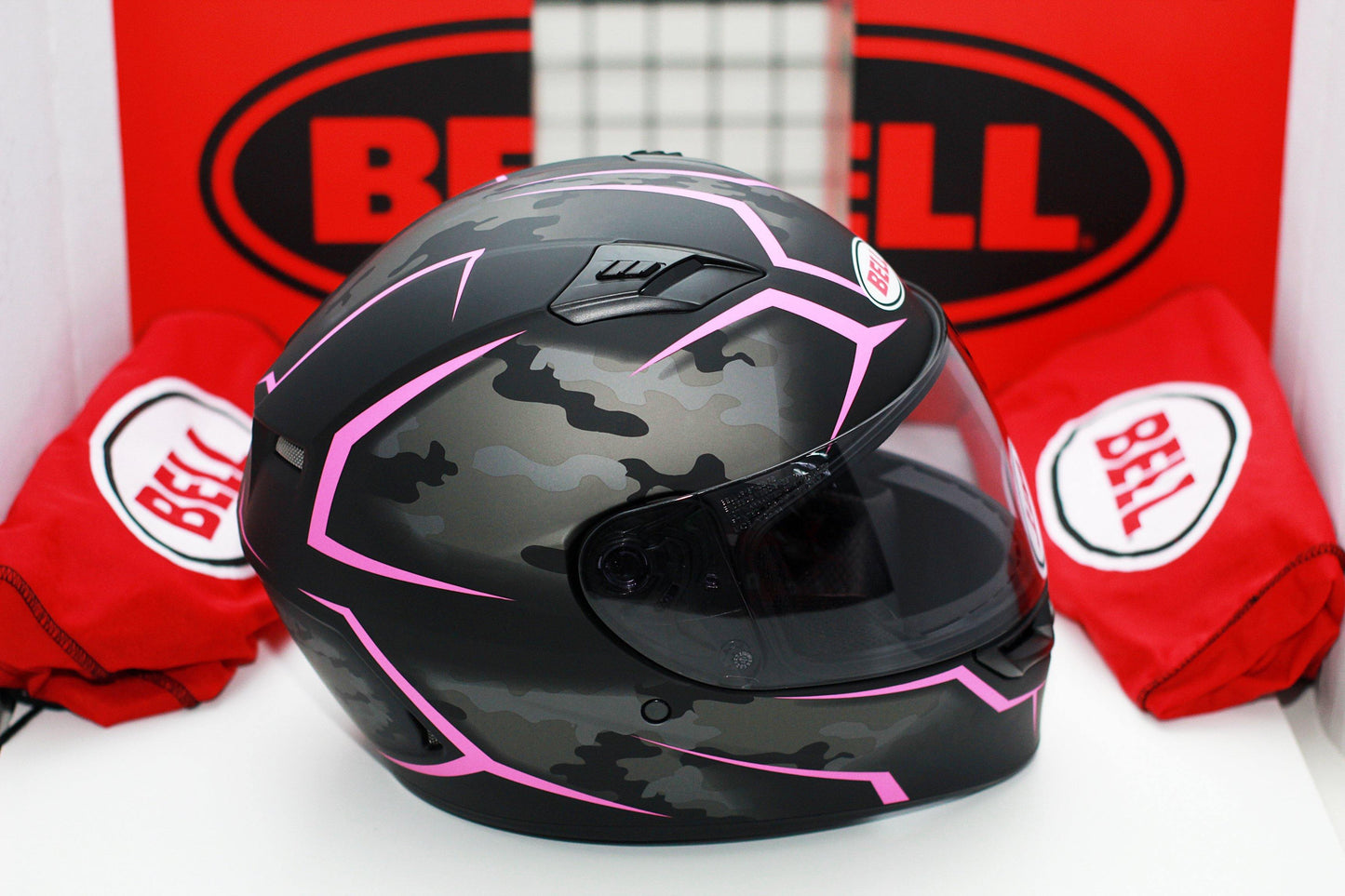 Bell Qualifier (Stealth Camo Matte Black/Pink) - Durian Bikers