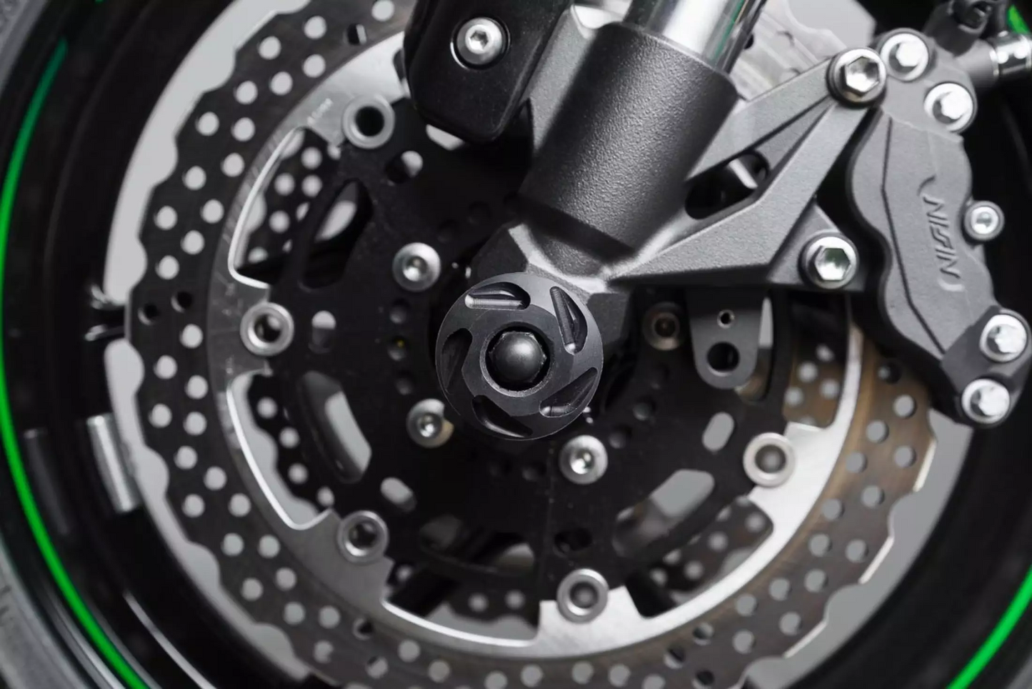 SW Motech Slider Set (Front Axle Black) fits for Kawasaki Z 800 ('12-), Z 1000 ('14-) - Durian Bikers