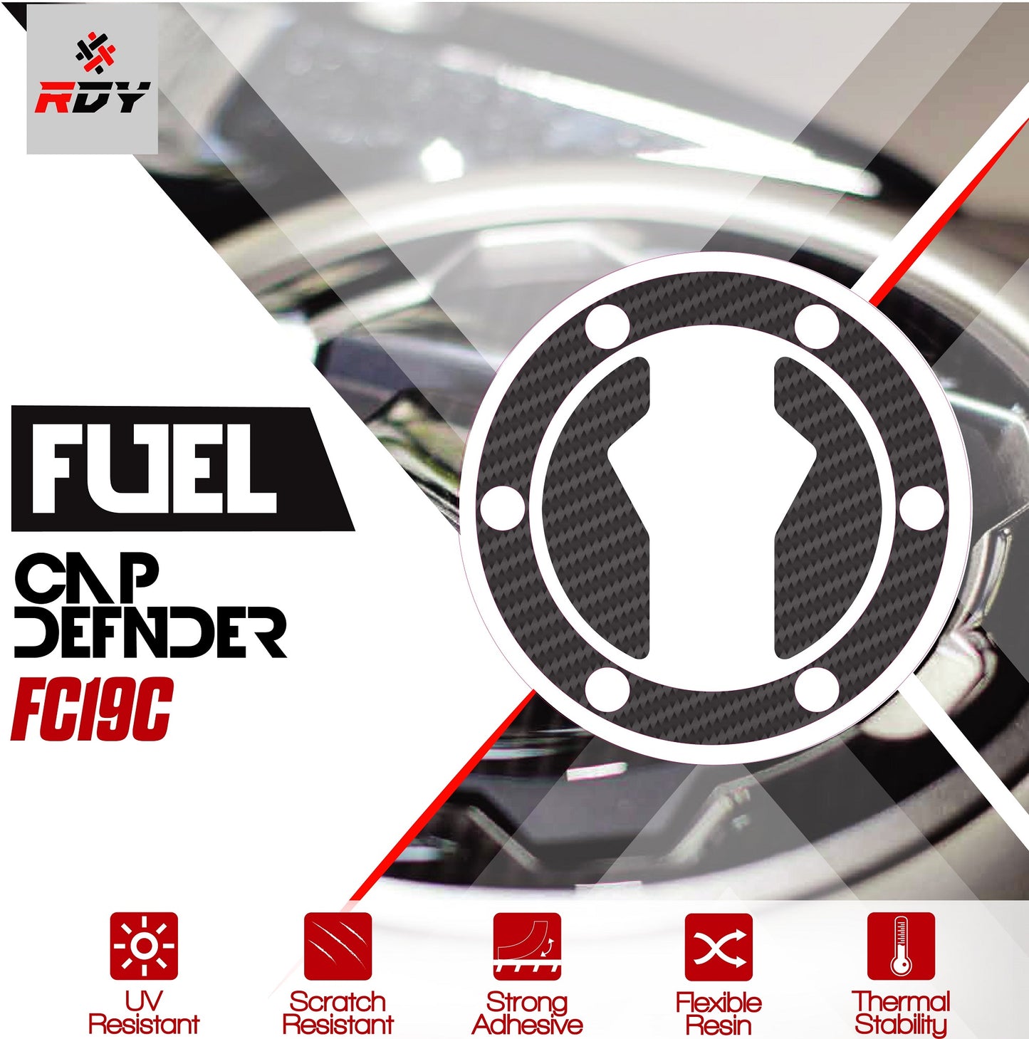 RDY Fuel Cap Defender fits for MV Agusta Fuel Cap (6 Holes) - Durian Bikers