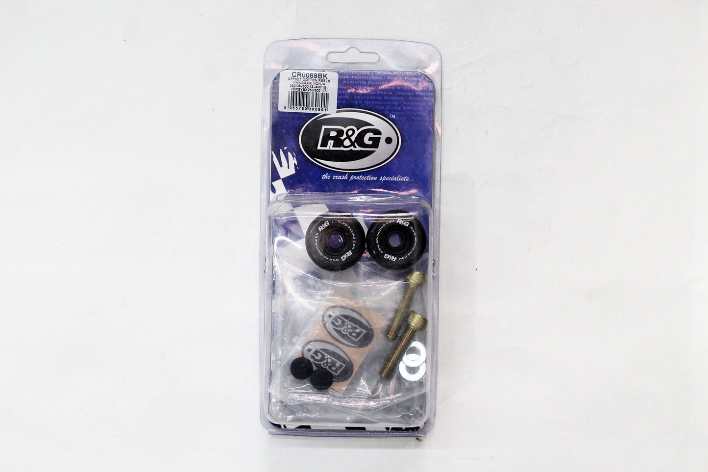 R&G Cotton Reels (Offset) fits for Kawasaki Ninja 250 ('08-) / Z250 / 300 ('13-) / Z300 / 250 / 400 ('18-) / 125 ('19-) / Versys-X 250 / 300 / Z125 ('19-) / Z400 / Z250 ('19-) - Durian Bikers
