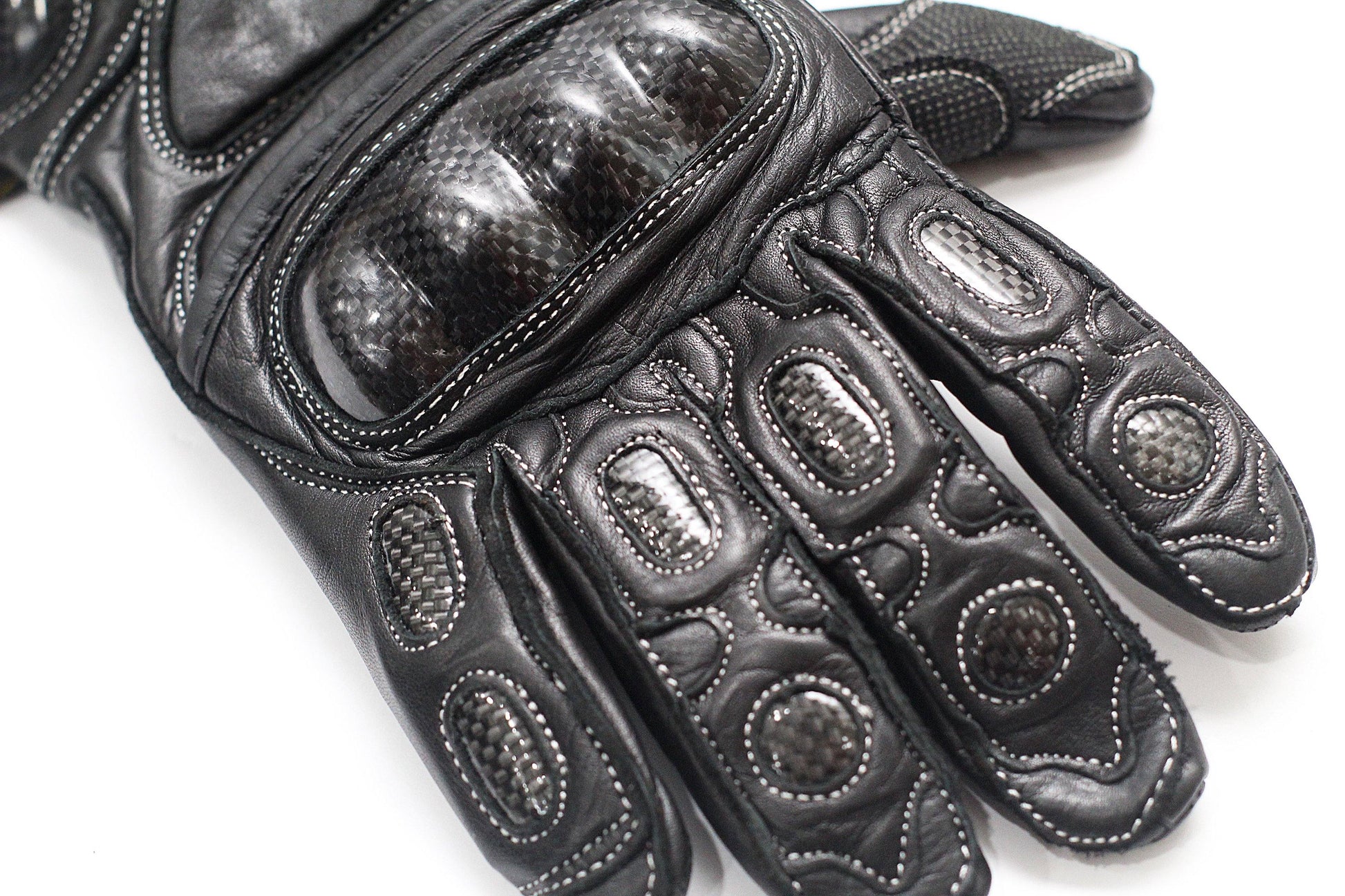 R&G Leather Deluxe Motorcycle Gloves (Black) - Durian Bikers