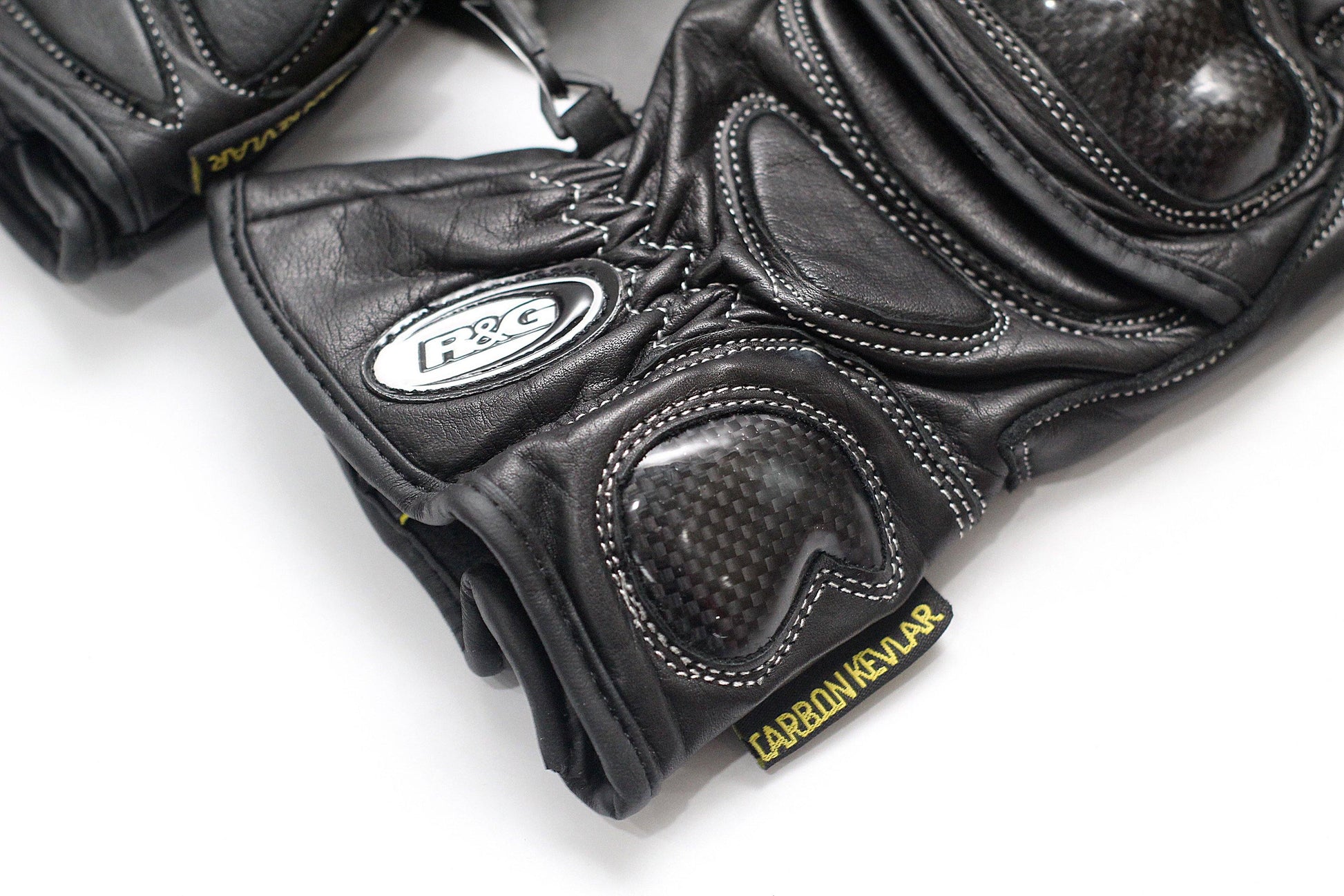 R&G Leather Deluxe Motorcycle Gloves (Black) - Durian Bikers