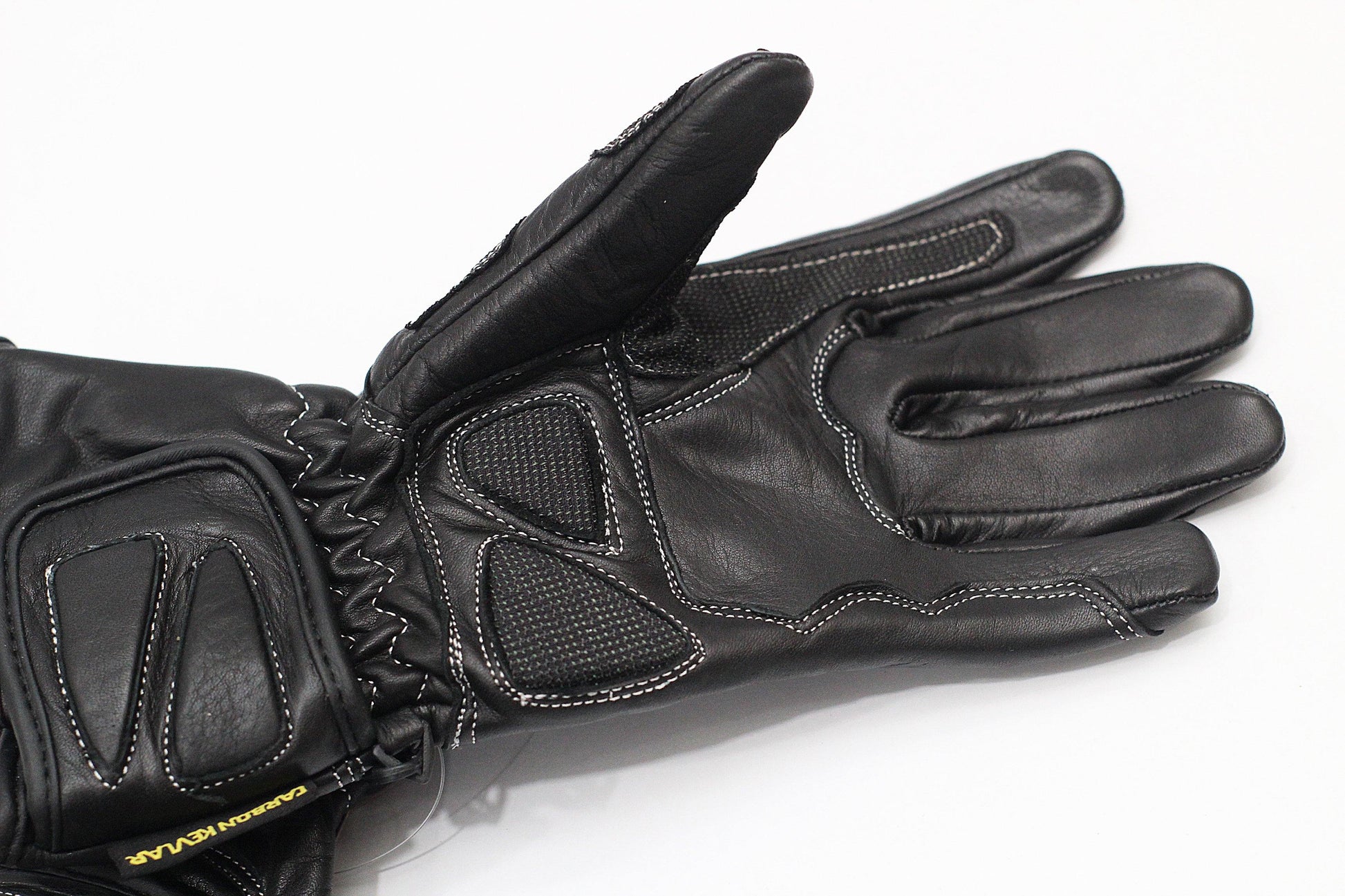 R&G Leather Deluxe Motorcycle Gloves (Black) - Durian Bikers