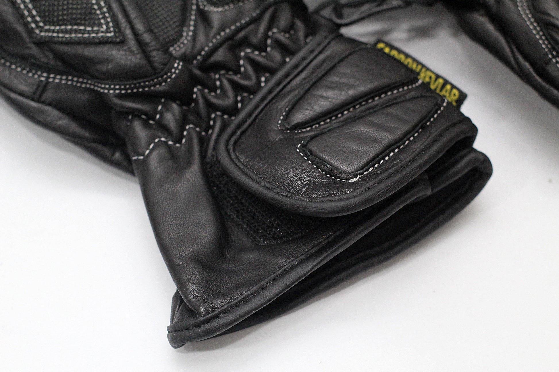 R&G Leather Deluxe Motorcycle Gloves (Black) - Durian Bikers