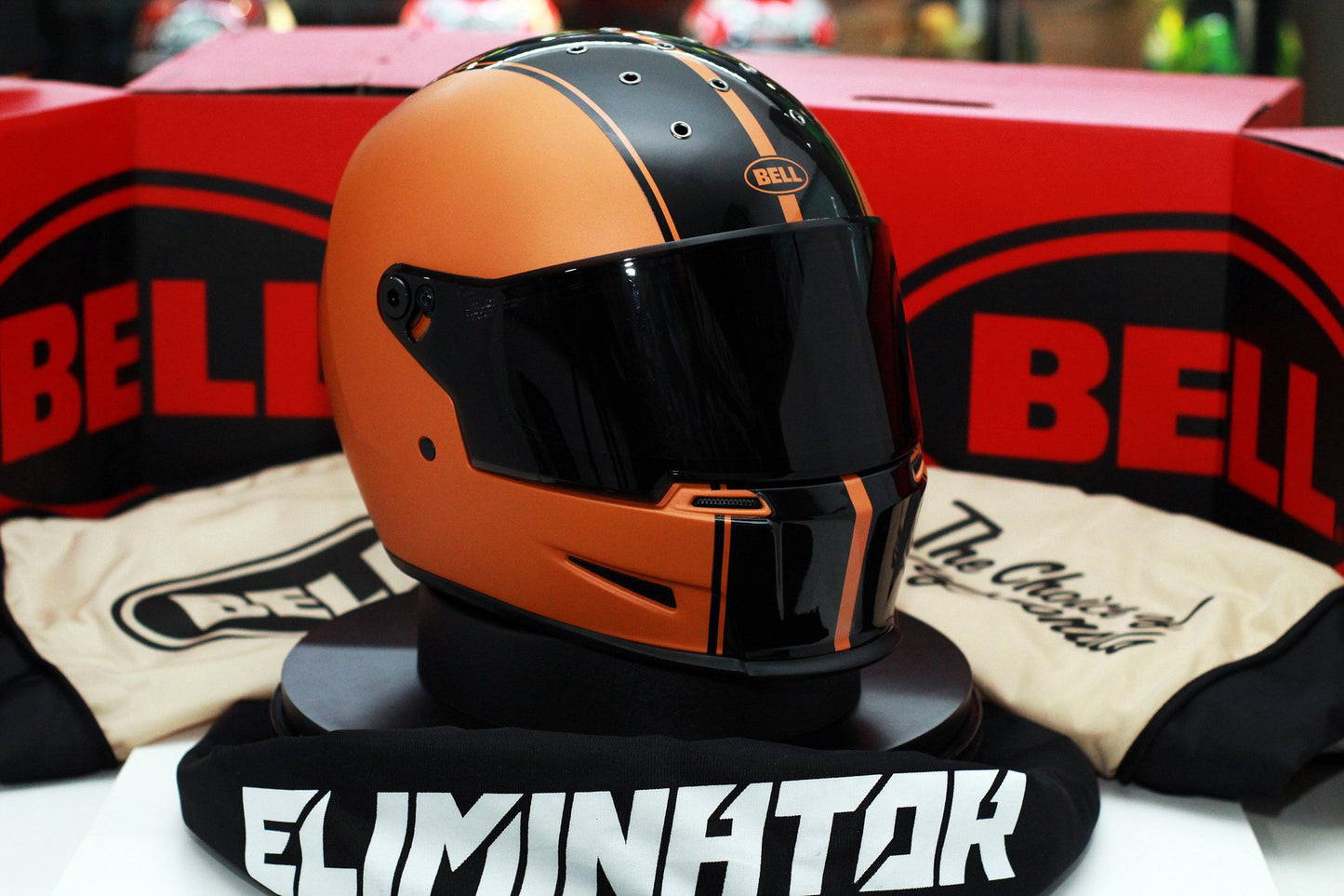 Bell Eliminator (Rally Matte/Gloss Black/Orange) - Durian Bikers