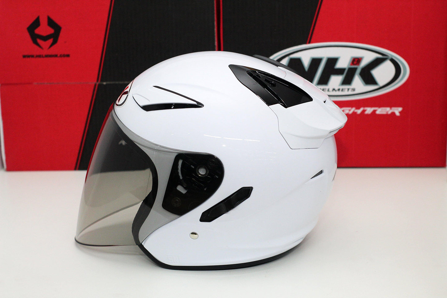 NHK R1 v2.0 Solid (White Glossy) (D-Ring) - Durian Bikers