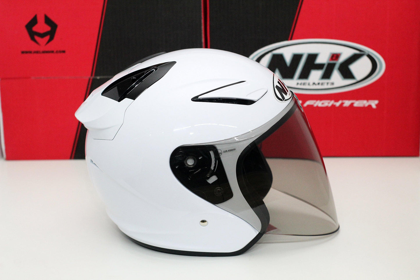 NHK R1 v2.0 Solid (White Glossy) (D-Ring) - Durian Bikers